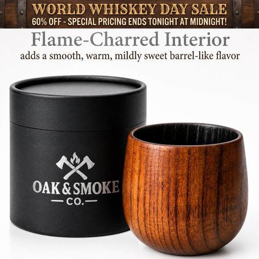 Handcrafted Wood Whiskey Cup - World Whiskey Day Special