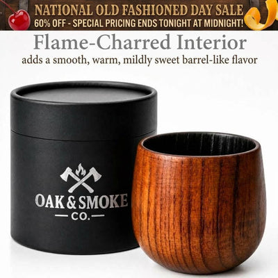 Handcrafted Wood Whiskey Cup - National Old Fashioned Day Special