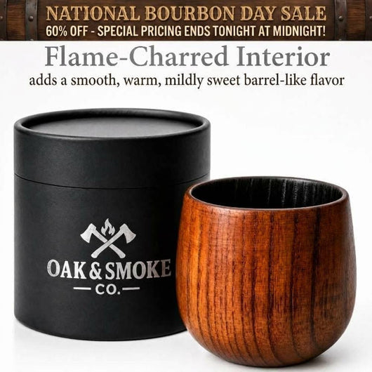 Handcrafted Wood Bourbon Cup - National Bourbon Day Special